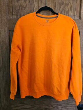 [L] Athletic Works Bright Orange Crewneck Sweatshirt